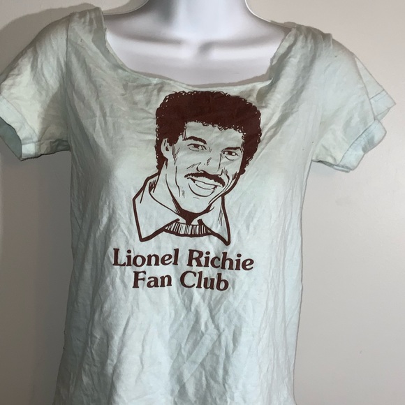 Vintage Light Blue Lionel Richie Fan Club Fitted Tee Sz S - Picture 5 of 6